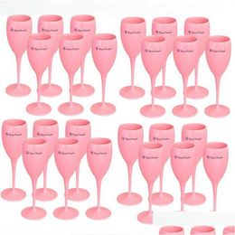 Wine Glasses Acrylic Veuve Pink Orange Champagne Flutes Wholesale Party Wine Glasses Drop Delivery Home Garden Kitchen, Dining Bar Dri Dhwhx