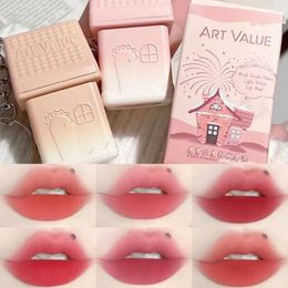 Lip Gloss 6 Colors Cute Keychain Mud Long-lasting Easy To Color Non-stick Cup Matte Velvet Texture Lipstick Korean Makeup Cosmetic