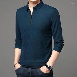 Men's Polos 2024 Brand Spring Autumn Arrivals High Quality Fashion Collar Long Sleeve Polo-Shirt Men Clothing