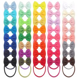 Hair Accessories 40 Pieces Baby Bows Headband Nylon Band Stretchy Hairbands for born Infant Toddlers Kids 231031