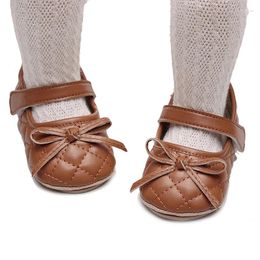 First Walkers Listenwind Baby Girls Mary Jane Shoes For Fall Cute Bow Quilted Princess Flats Casual Walking Born Infant Toddler