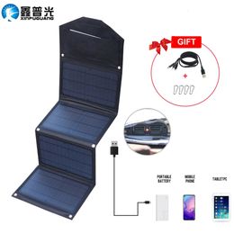 Chargers 5V Solar Panel for phone charging Portable Foldable power bank USB Charger 30W 5 volt camping Accessori 231117