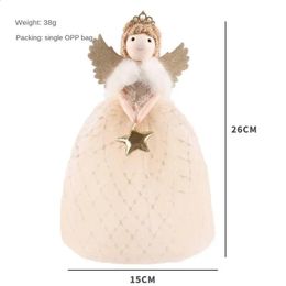 Christmas Decorations Cute Christmas Decoration Pendant Skinfriendly Toy Doll Reusable Plush Christmas Tree Angel Girl Doll Pendant Workmanship Mesh 231030