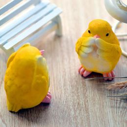 Garden Decorations (3 Pieces/Set) Decoration Outdoor Resin Simulation Small Animal Chicken Decor Crafts