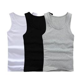 Men's Tank Tops 3 Piece lot 2023 Mens Summer Slim Fit Cotton Solid Underwear Men Quality Casual Sleeveless Tee Pack Of338G