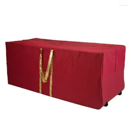 Christmas Decorations Holiday Collection Storage Tote With Wheeled Base Red