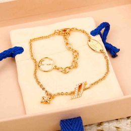 2023 Luxury quality charm bracelet with nature shell beads in 18k gold plated have stamp box chain design PS4780A