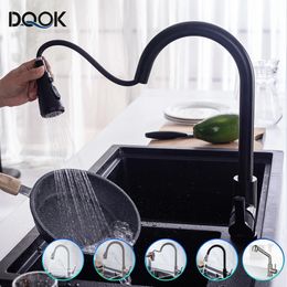 Kitchen Faucets Faucet Black Tap Pull Out Sink Mixer Brushed Nickle Stream Sprayer Head Chrome Water 231030