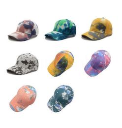Party Hats Fashion Colour Tie Dyed Hat Summer Shade Caps Outdoor Travel Baseball Cap 8 Style DD068