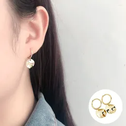 Dangle Earrings 925 Sterling Silver Gold Geometric For Women Girl Irregular Circular Disc Jewellery Birthday Gift Drop