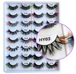 Whole Fake Eyelashes Colourful Faux Mink Lashes Colours False Eyelash Fluffy Soft Cilias Vendor Lash Extension Make Up1157207