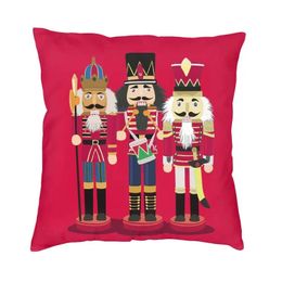 Cushion Decorative Pillow Nutcracker Soldier Toy Christmas Gift Cushion Cover Sofa Home Decorative Square Case 45x45cm 231031