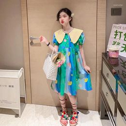 Girl Dresses Dress 12 Years Girsl Summer Green Sweet Korean Clothes 8 10 13