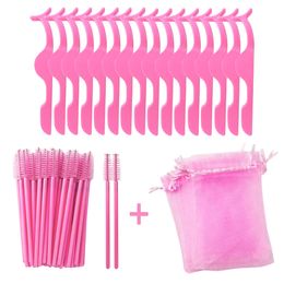 False Eyelashes 50/100Pcs 3 in 1 Lash Set Include Eyelash Tweezers And Mascara Wand And Mesh Bag 231031