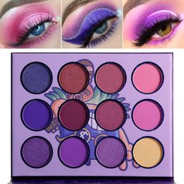 Eye Shadow DE'LANCI Purple Eyeshadow Palette 12 Colour Mini Makeup Kit Palette-Hawaii Blueberry Matte And Shimmer Pigmented Violet EyeShadow 231031