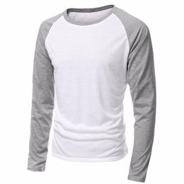 2019 Men's T Shirts 2019 Spring Brand Clothing Men's Long Sleeve Round Neck T-shirts Casual Baseball Tshirt Men Raglan T281O