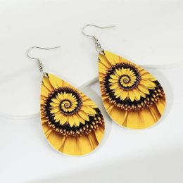 Dangle Earrings 2023 Fashion Charm Jewelry Flower For Women Vintage Wood Drop Pendientes Mujer