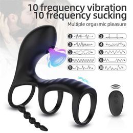 Vibrating Penis Ring Couple Vibrator Clitoris Stimulation Sex Toys for Men 10 Modes G spot Massage Adult Products Remote Control 231010
