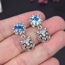 Fashion-stamps Fashion brand tiger designer earrings for lady Women Party Wedding Lovers gift engagement Luxury Jewellery for Bride 303e