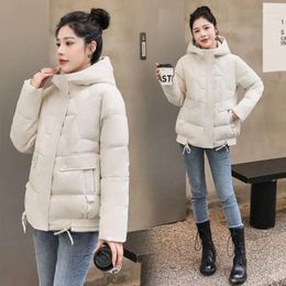 Women's Trench Coats Winter Down Cotton Coat Women Windproof Hood Short Loose Solid Warm Parkas