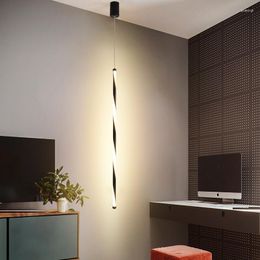 Pendant Lamps Modern Long Tube Lights Hanging Study Room Kitchen Living Light Length Adjustable Home Dining Lighting
