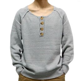 Men's Sweaters Spring And Autumn Solid Color O-Neck Long Sleeve Pullover Undershirt Knit Tops