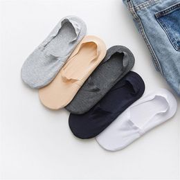 Men's Socks One Pair Women Men Soft Invisible Low Cut Casual Cotton Loafer Boat Non-Slip Spring Summer No Show242C