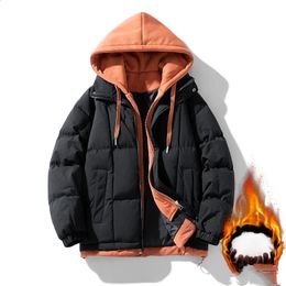Men's Down Parkas 2023 Men Hooded Thick Warm Mens Solid Color Fashion Brand Winter Jacket Coat Casual Parka Women Streetwear 231030