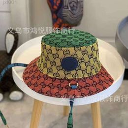 Designer Cucci Hat Korean Edition Colourful Female Fisherman Hat Embroidered G-letter Double Rope Ribbon Sun Protection Fashion Men's Sunshade Hat