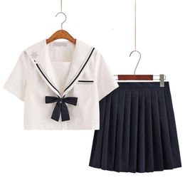 Summer Autumn Japanese School Uniforms for Girls Cute Sailor Tops +pleated Skirt Full Sets Cosplay JK Costume Series B65289A