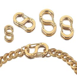 4pcs Stainless Steel Chic Letter S Buckle Gold Plated Lobster Clasps Hooks Connectors Necklace for DIY Jewellery Making Supplies Jewellery MakingJewelry Findings