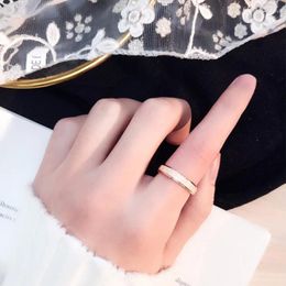 Cluster Rings Fashion Gold Color 2mm 3mm 5mm Women Bling Matte High Quality Stainless Steel Couple For Lovers Engagement Gifts