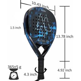 Tennis Rackets Padel Racket Power Foam 3K Carbon Fibre Eva Soft Surface with Cover Bag Paddle Optimised Sweet Spot 231031