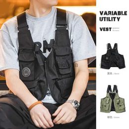 Men's Vests Maden Men Multi-pocket Tactical Vest Jacket Bag Japan Retro Multi-function Photography Waistcoat Wide Shoulder Strap Solid Bag YQ231031