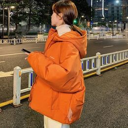Women's Trench Coats Women Bubble Coat Autumn Winter Loose Oversize Thick Warm Padded Jacket Female Hooded Short Parkas Mujer Woman