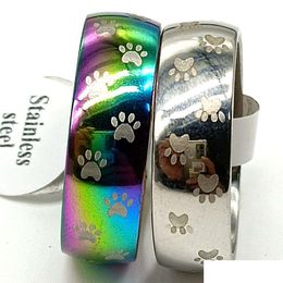 Band Rings Wholesale 30Pcs Mix Pet Lovers 316L Stainless Steel Claw Drop Delivery Jewelry Ring Dh8Sh