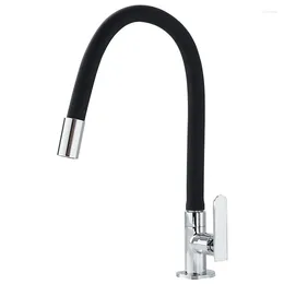 Kitchen Faucets All Copper Single Cold Basin Faucet Black Household Balcony Vegetable Washing Rotatable Universal