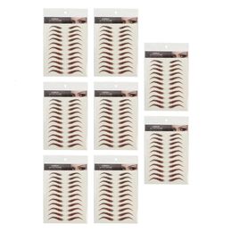 Eyebrow Enhancers 9 Sheets Waterproof Eyebrow Stickers False Eyebrows Cosmetics Artificial 6D Hair-Like Transfer 231031