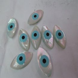 12pcs 13x20mm gorgeous MOP Shell beads mother of pearl Evil Eyes Marquise Blue White Cabochons shell jewelry beads296W