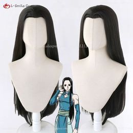 Catsuit Costumes 100cm Long Illumi Zoldyck Anime X Hunter Irumi Zorudikku Cosplay Black Wigs Women Halloween Party + Wig Cap