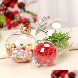 Christmas Decorations New 50Pcs Golden Siery Transparent Ball Plastic Baubles Clear Fillable Xmas Tree Hanging Ornament Decor Toys Yea Dhhn6