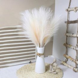 Decorative Flowers 45/55cm Fluffy Pampas Grass Artificial Fake Reed Bouquet Boho Decor Wedding Home Christmas Decoration Silk Flower