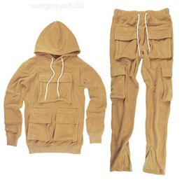 Men's Warm Fleece Men Tracksuit 2 Piece Hoodies and Baggy Pants Sweat Suits Us Size Jogger Sets for Clothing