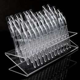 Nail Practice Display 64 Sticks Acrylic Nail Art Practice Display Stand Showing Shelf Nail Polish UV Gel French Nail Art Tools 231030