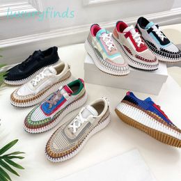 Casual Shoes Mesh Nama Sneakers Lower-Impact Bovine leather Women Nama Woven Platform Low Top Sneakers Embroidered Suede mesh Sneakers Platform Sneakers Size