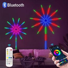 Christmas Decorations 5V USB Smart Bluetooth RGBIC Firework LED Light Strip Dreamcolor RGB Chasing Music Sync Firework Led Lamp For Year Christmas 231030