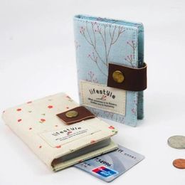 Card Holders 2023 Creative Women Canvas ID Holder Bagt Travel Bank Hasp Business Wallet