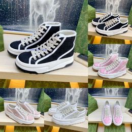 G black 2023 designer luxury high casual shoes powder and low top women's fashion G printed rubber-soled jogging walking platform canvas sneakers 35-41