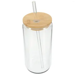 Wine Glasses Bamboo Lid Drink Cup Cocktail Straw Glass Coffee Cups Lids Iced Tumbler Drinking Rubber Clear Tumblers Travel