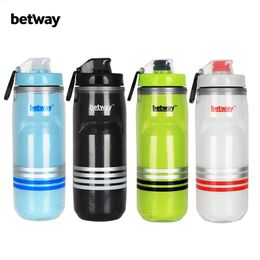 Water Bottles Cages Betway 620ML Sports Bottle Bicycle Double Layer Cold Insulation Cup MTB Bike Portable Leakproof Cycling Fitness Kettle 231030